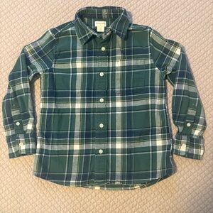 Crewcuts Kids Plaid Button-Down Shirt in Green